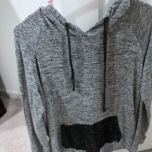 Gray and Black Classic Hoodie Sweatshirt